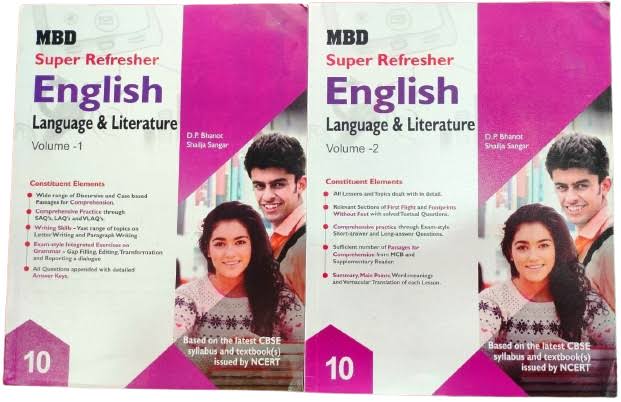 MBD Super Refresher English Language & Literature Class 10 Volume 1 & 2 Set, NCERT Based New Edition 2026. Ideal for CBSE exam preparation, practice, revision, and scoring higher marks.