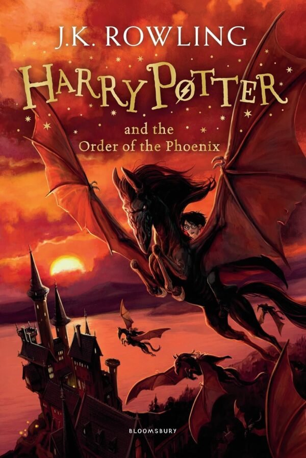 Harry Potter, Order of the Phoenix, J.K. Rowling, book, fantasy, young adult, wizarding world, Hogwarts, magic, adventure, fiction, series, literature, bestseller, British author, popular, children's book