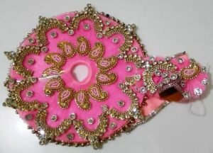 Laddu Gopal Dress with Mukut/ Laddu Gopal Poshak/Thakur Ji Heavy Dress/Heavy Dress for Kanha Ji/Fancy Dress for Bal Krishna/Dress for Krishna Pink Colour