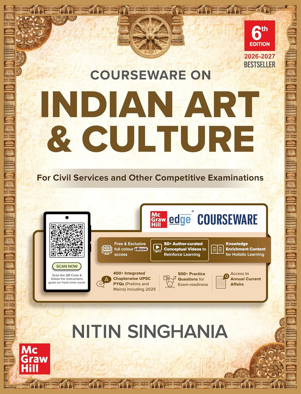 Indian Art & Culture Book for UPSC 2026 by Nitin Singhania | 6th Edition | 500+ Practice Questions | 400+ Previous Year Questions | Glossary Included